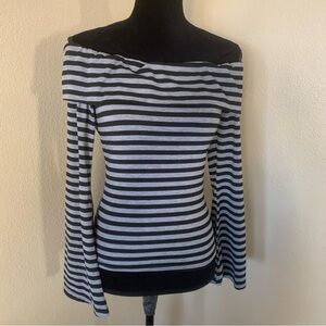 Vintage Y2K Striped Off-Shoulder Top